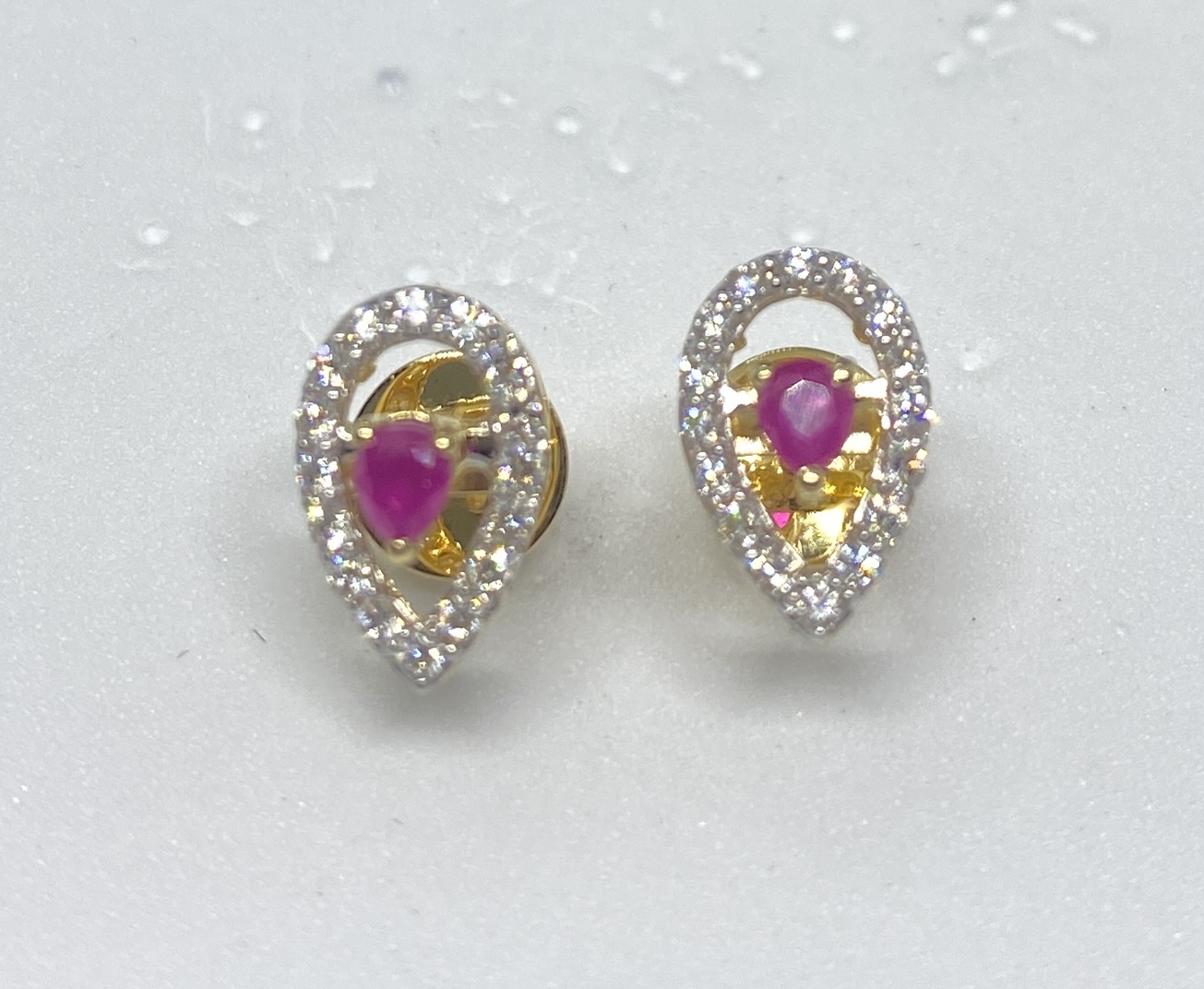 Crimson Drop Studs