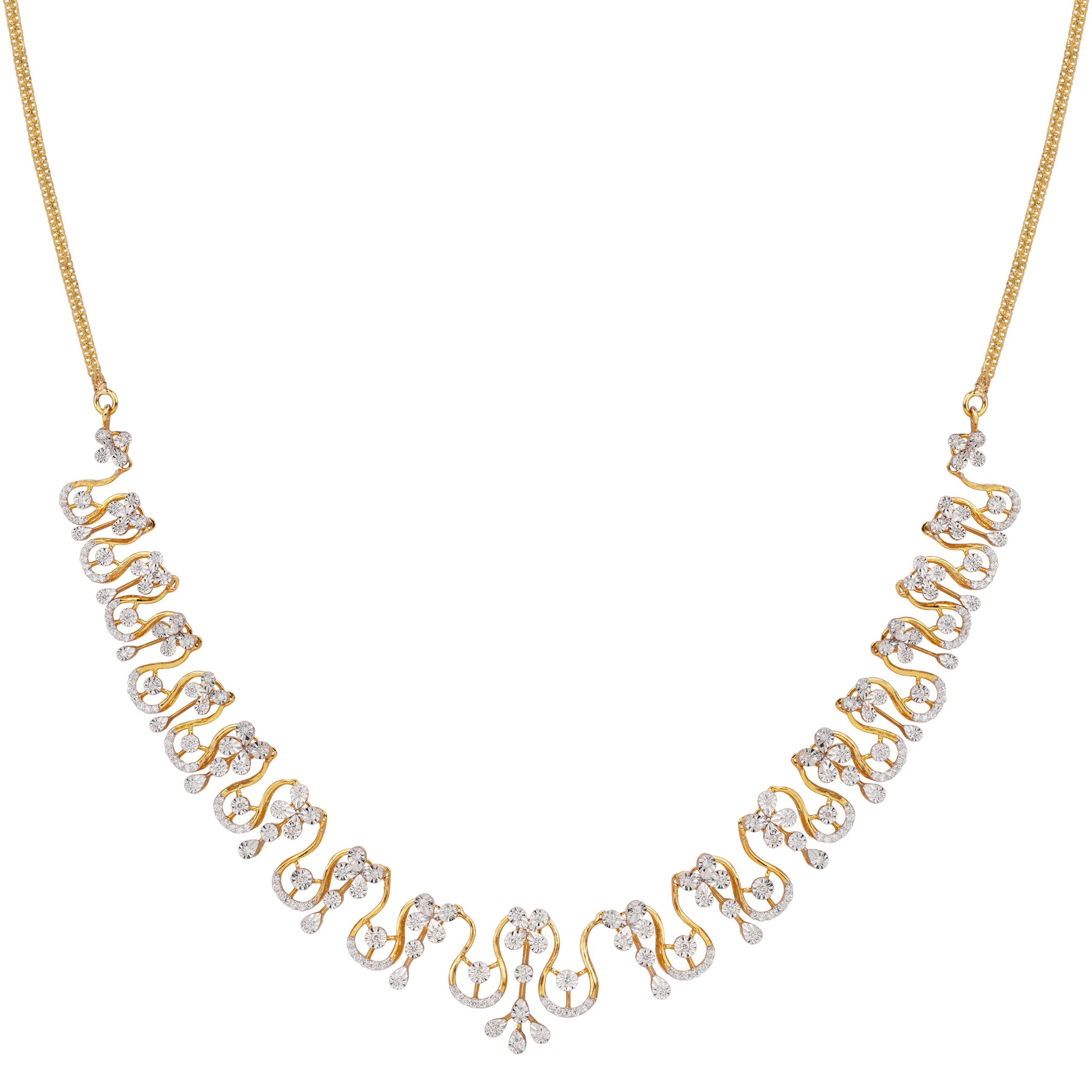 Flowing Floral Diamond Necklace