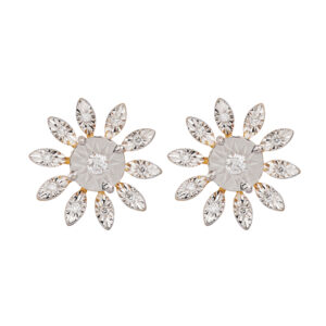 Flower Motif Diamond Earrings