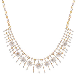Flower Motif Diamond Necklace