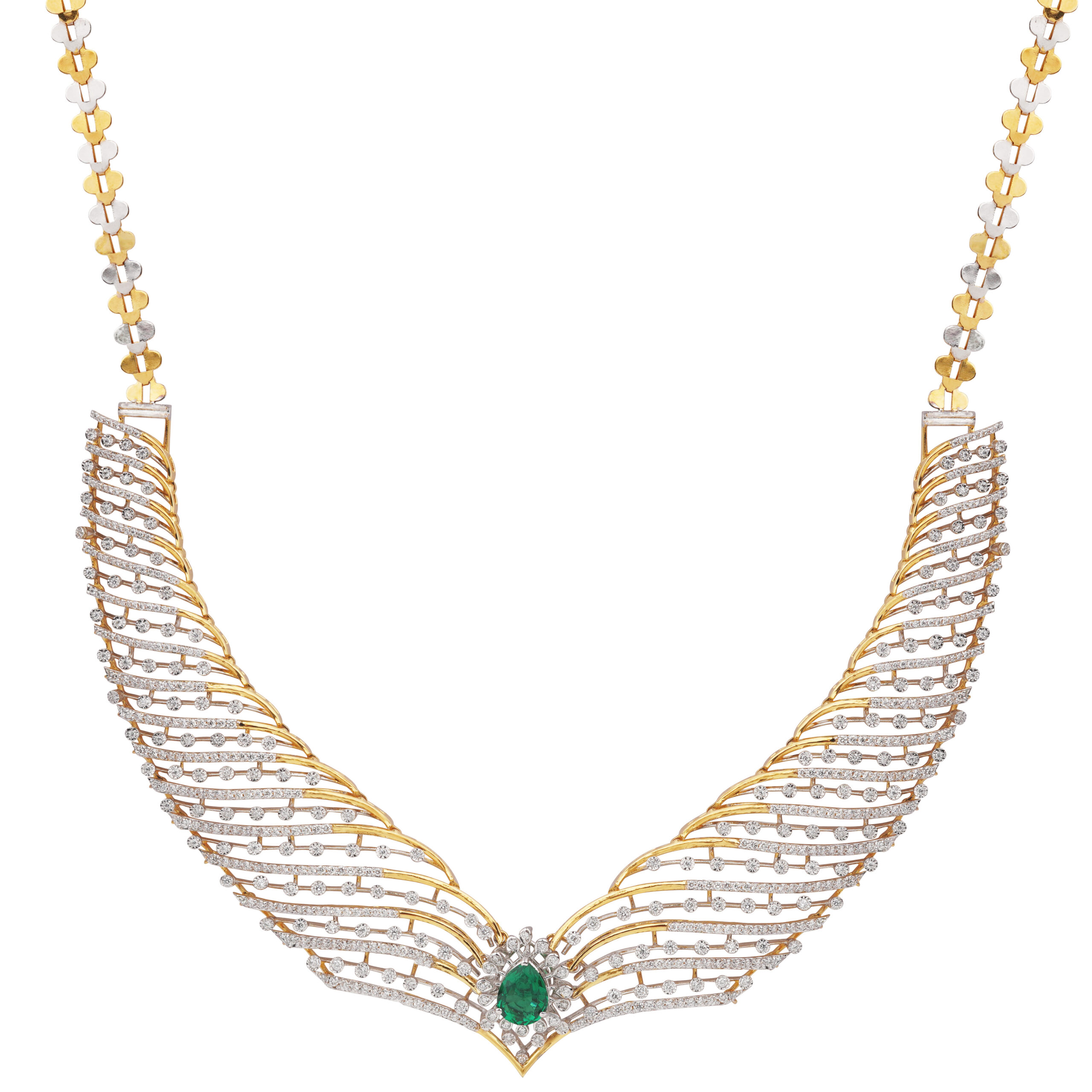 Radiant Wing Emerald Necklace