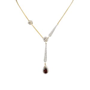 Garnet Dewdrop Necklace