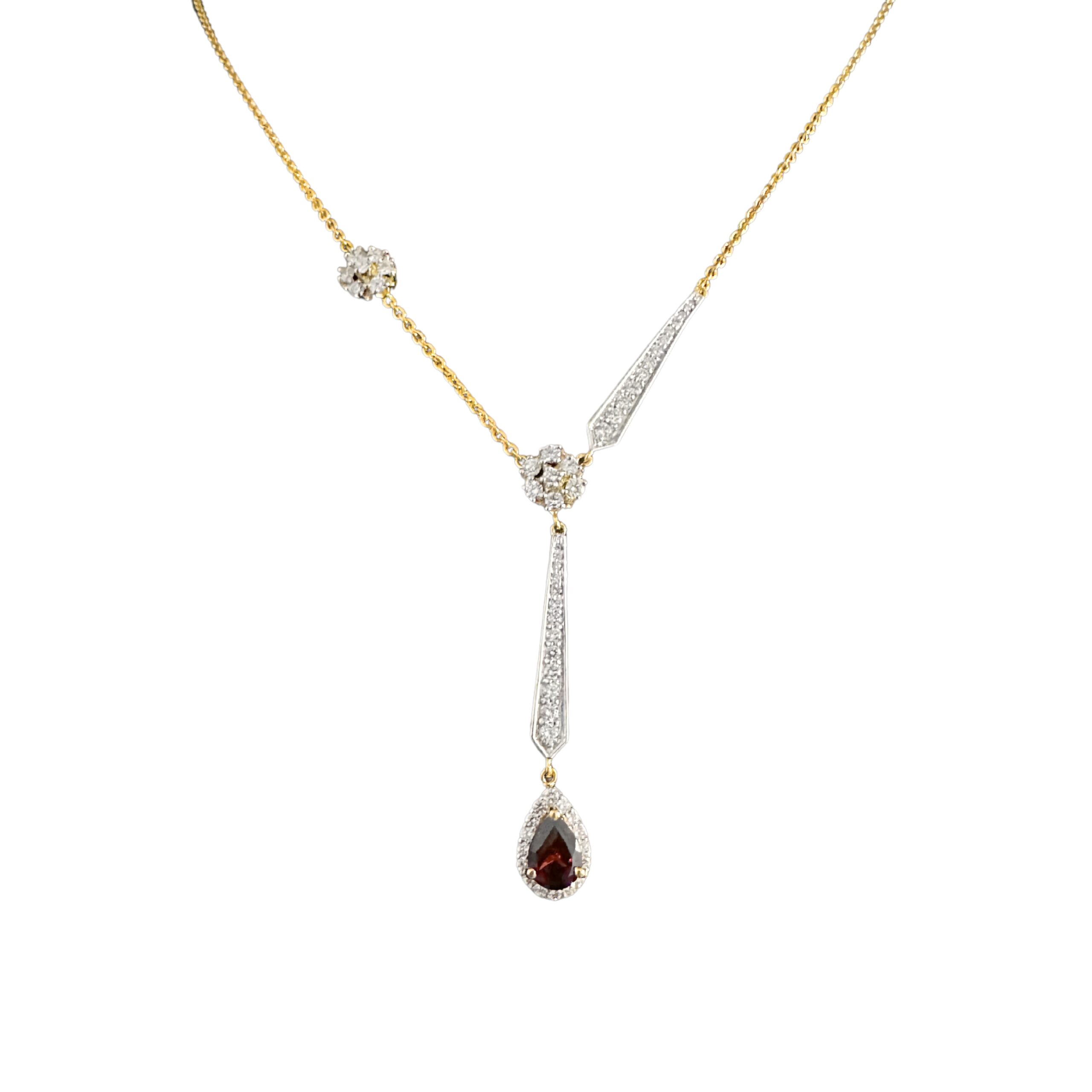 Garnet Dewdrop Necklace