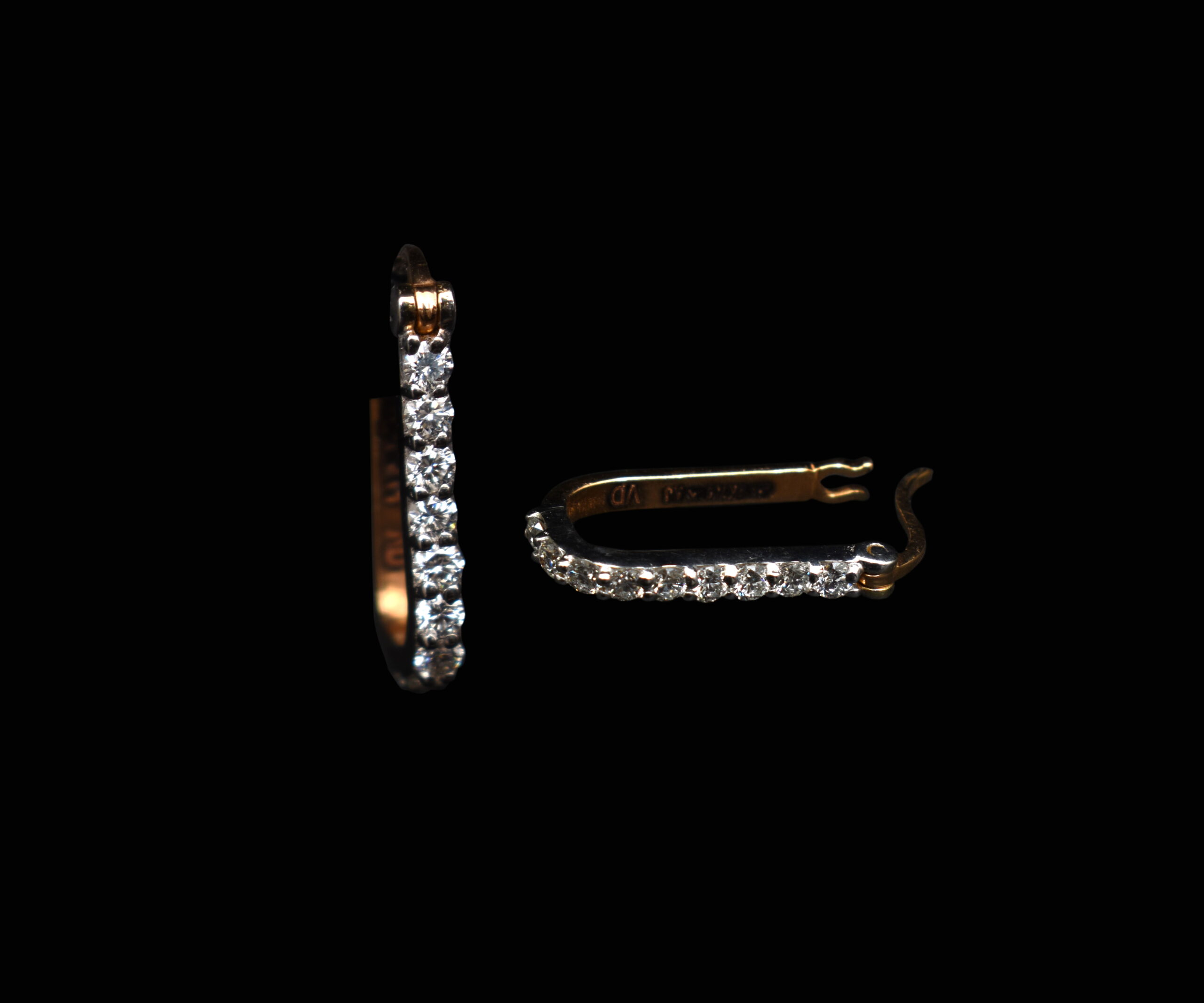 Fine Line Pavé Hoops