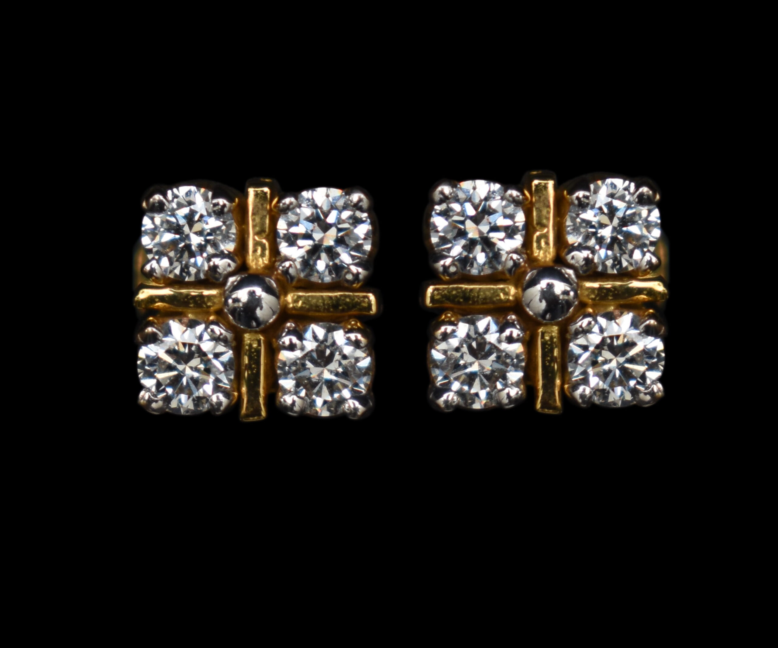 Structured Quad Diamond Studs