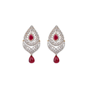 Scarlet Teardrop Diamond Earrings