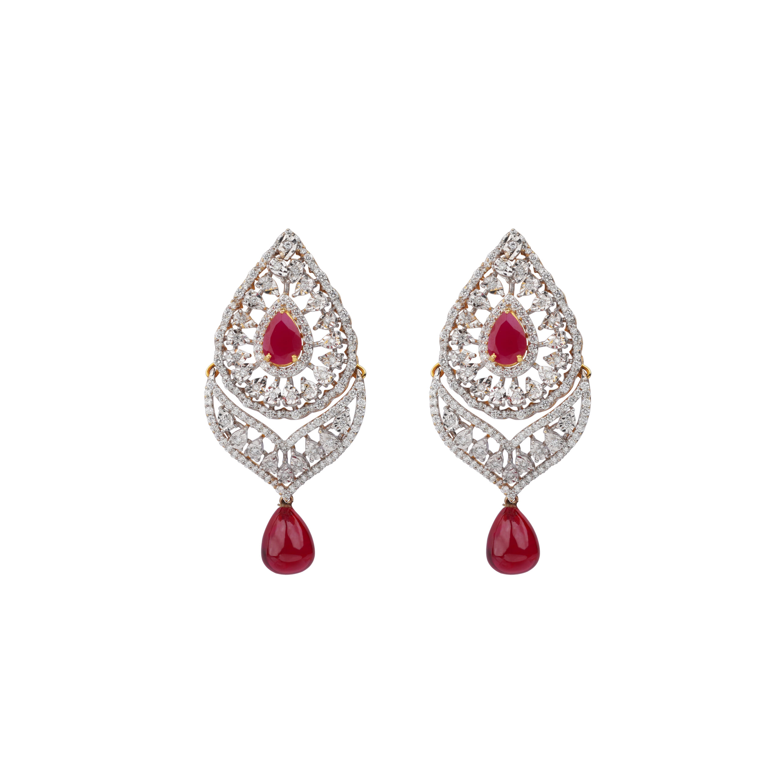 Scarlet Teardrop Diamond Earrings