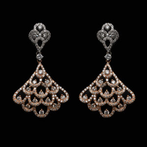 Lace Design Diamond Earrings