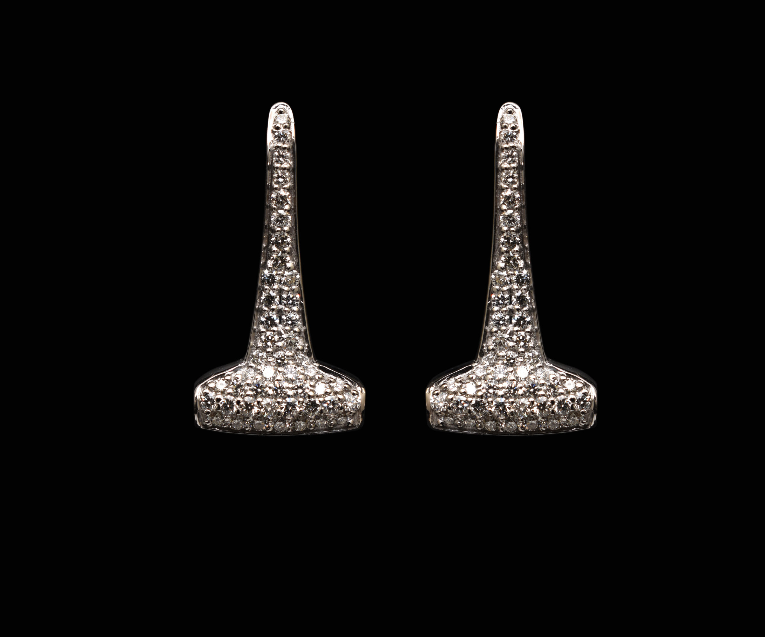 Elongated Pavé Diamond Earrings