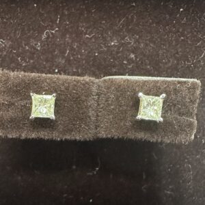 Classic Princess Cut Diamond Studs