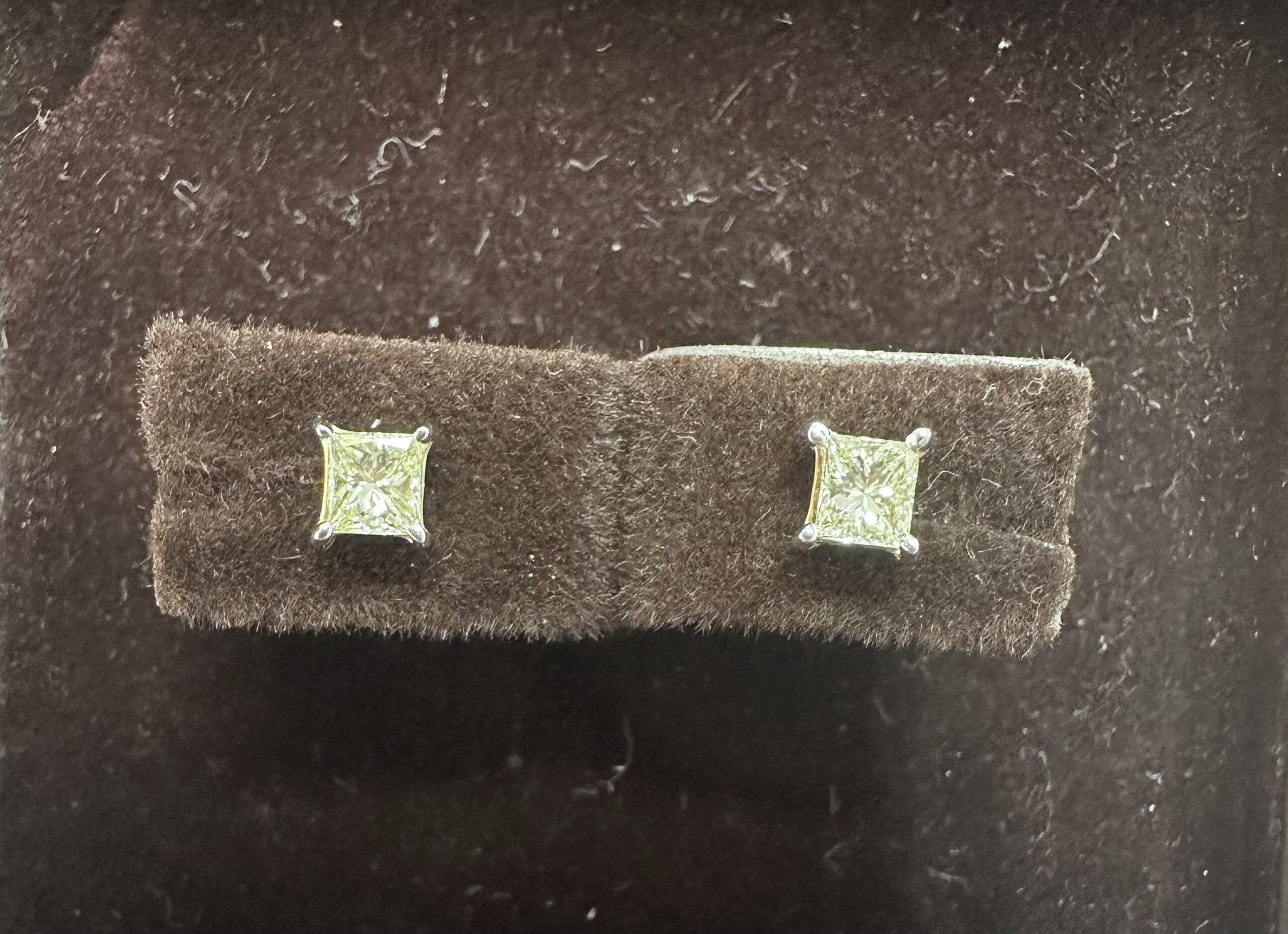 Classic Princess Cut Diamond Studs