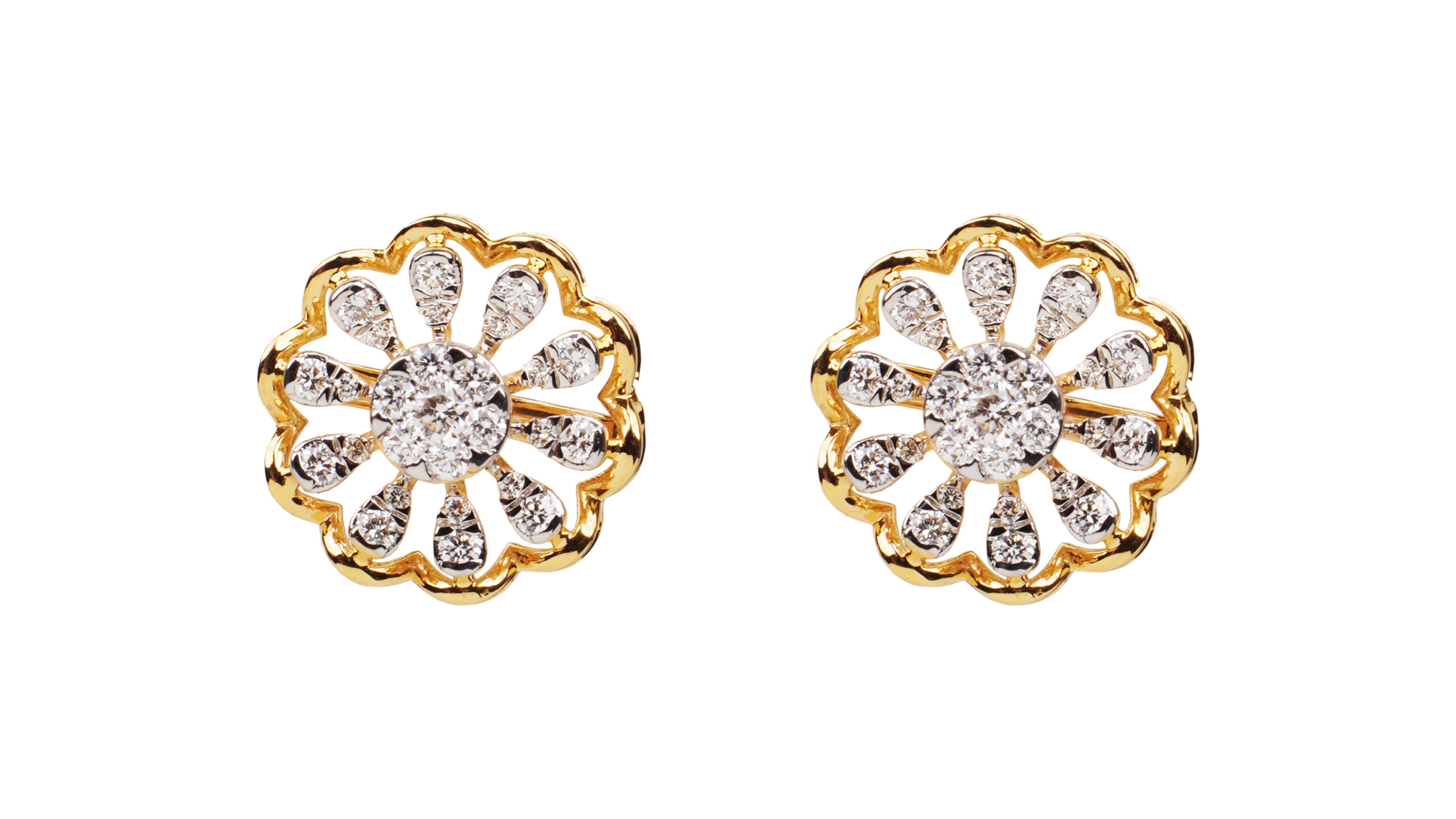 Floral Ray Diamond Studs
