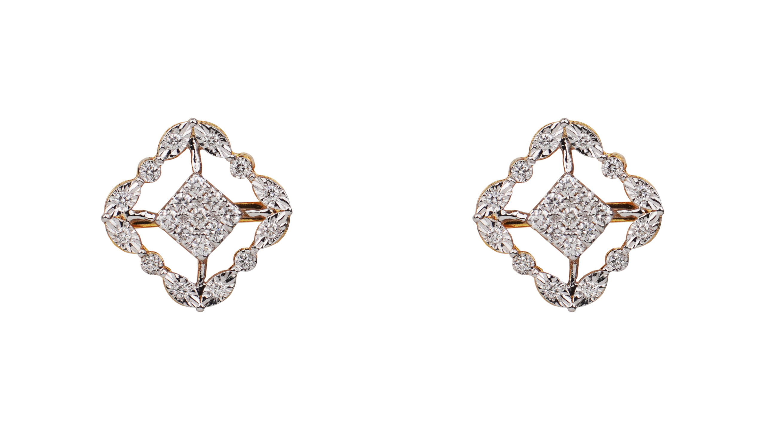Diamond Quatrefoil Studs