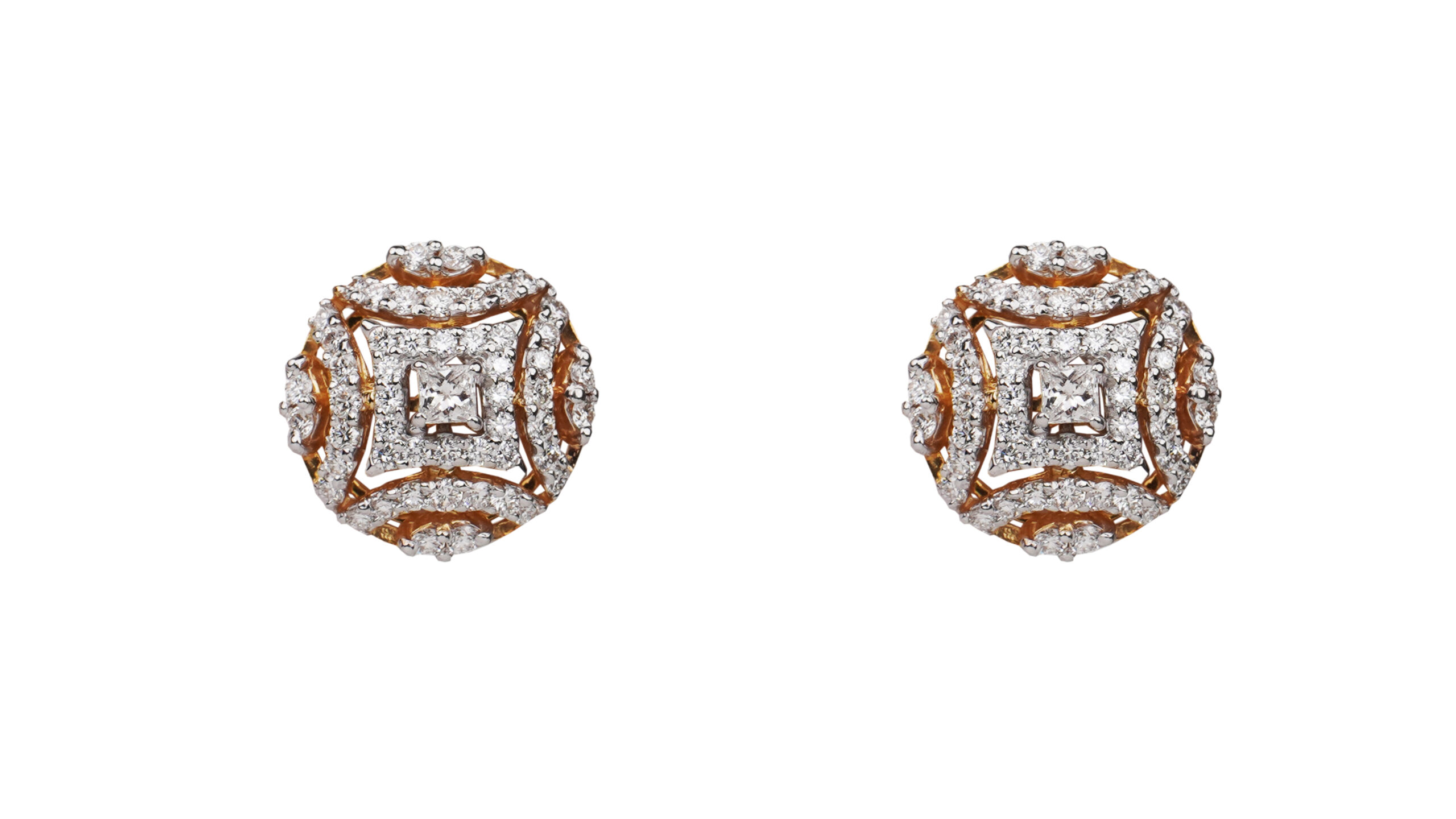 Nested Square Diamond Studs