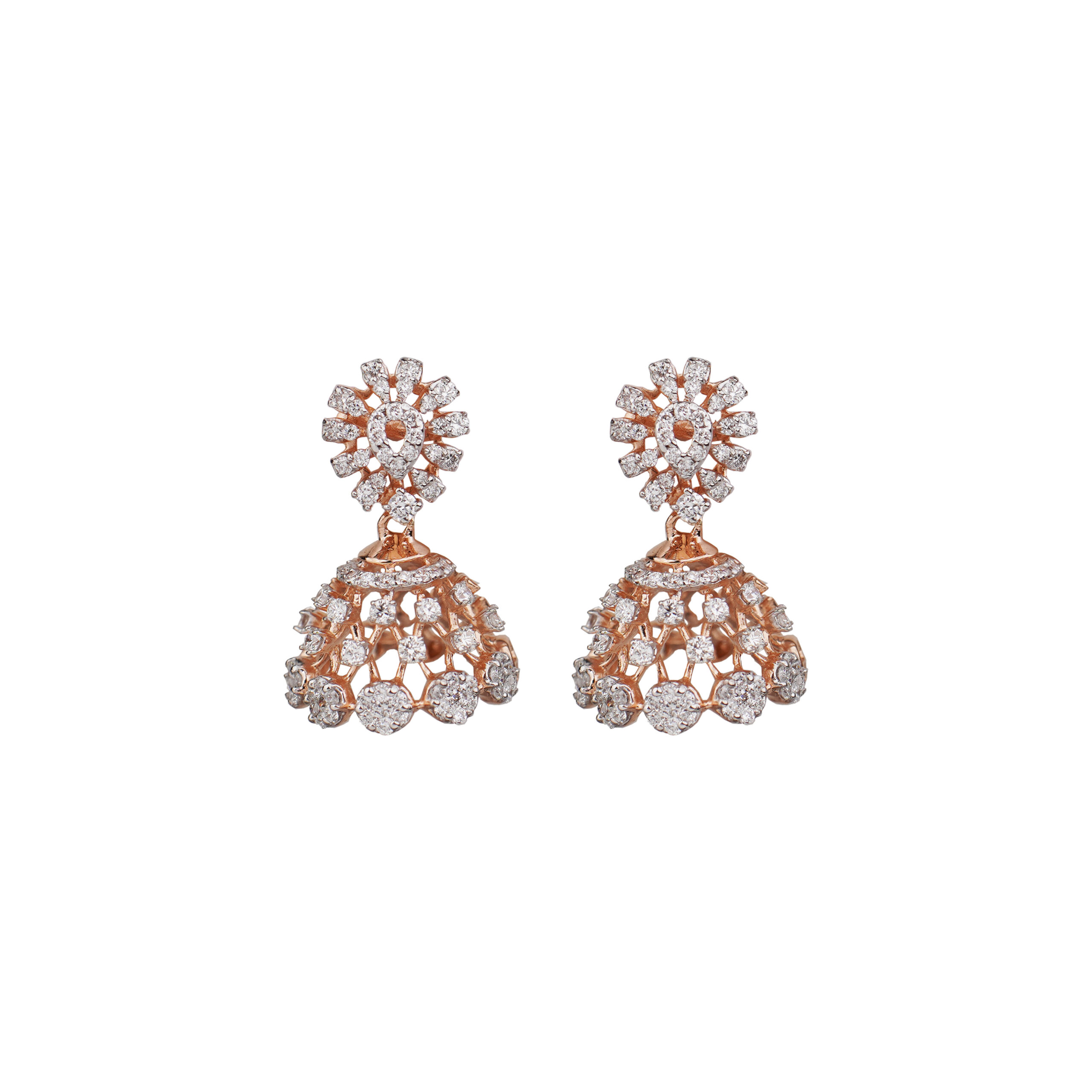 Floral Crown Jhumka Earrings
