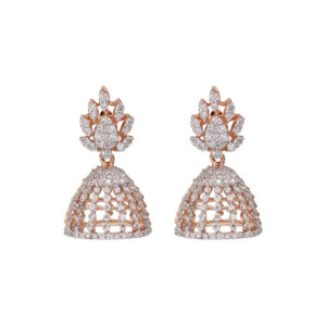 Diamond Leaf Canopy Jhumka Earrings
