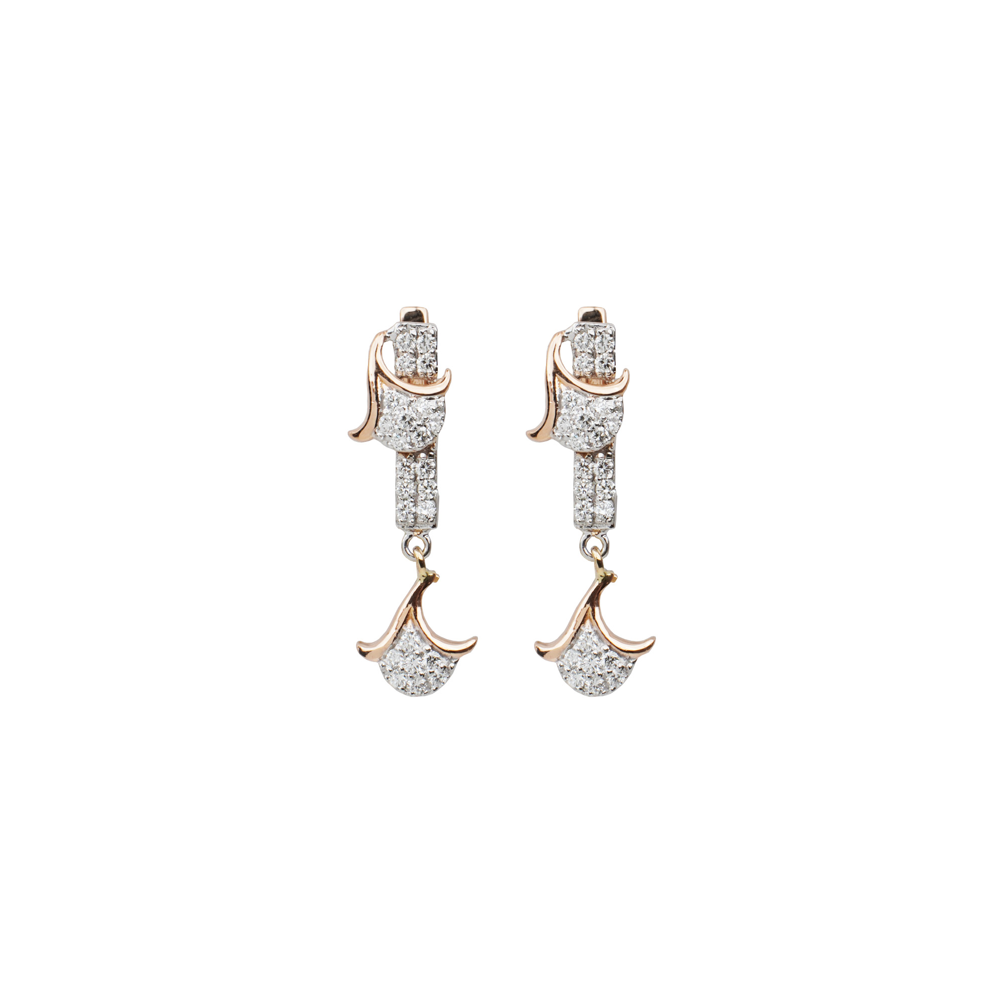 Luna Curve Diamond Drop Earrings