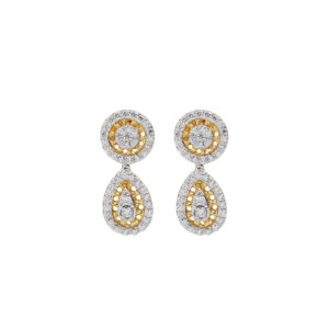 Elin Double Halo Drop Earrings