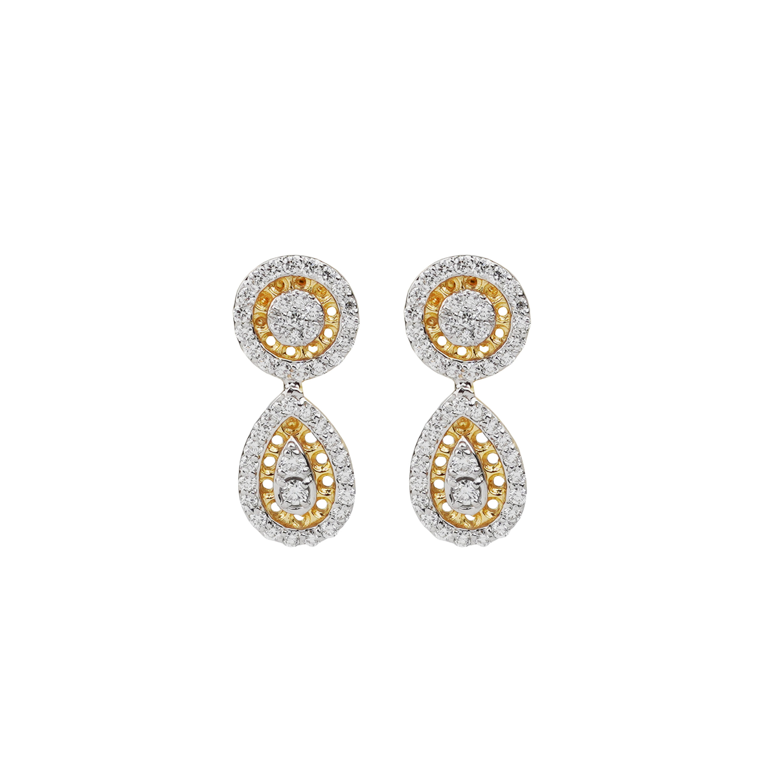 Elin Double Halo Drop Earrings