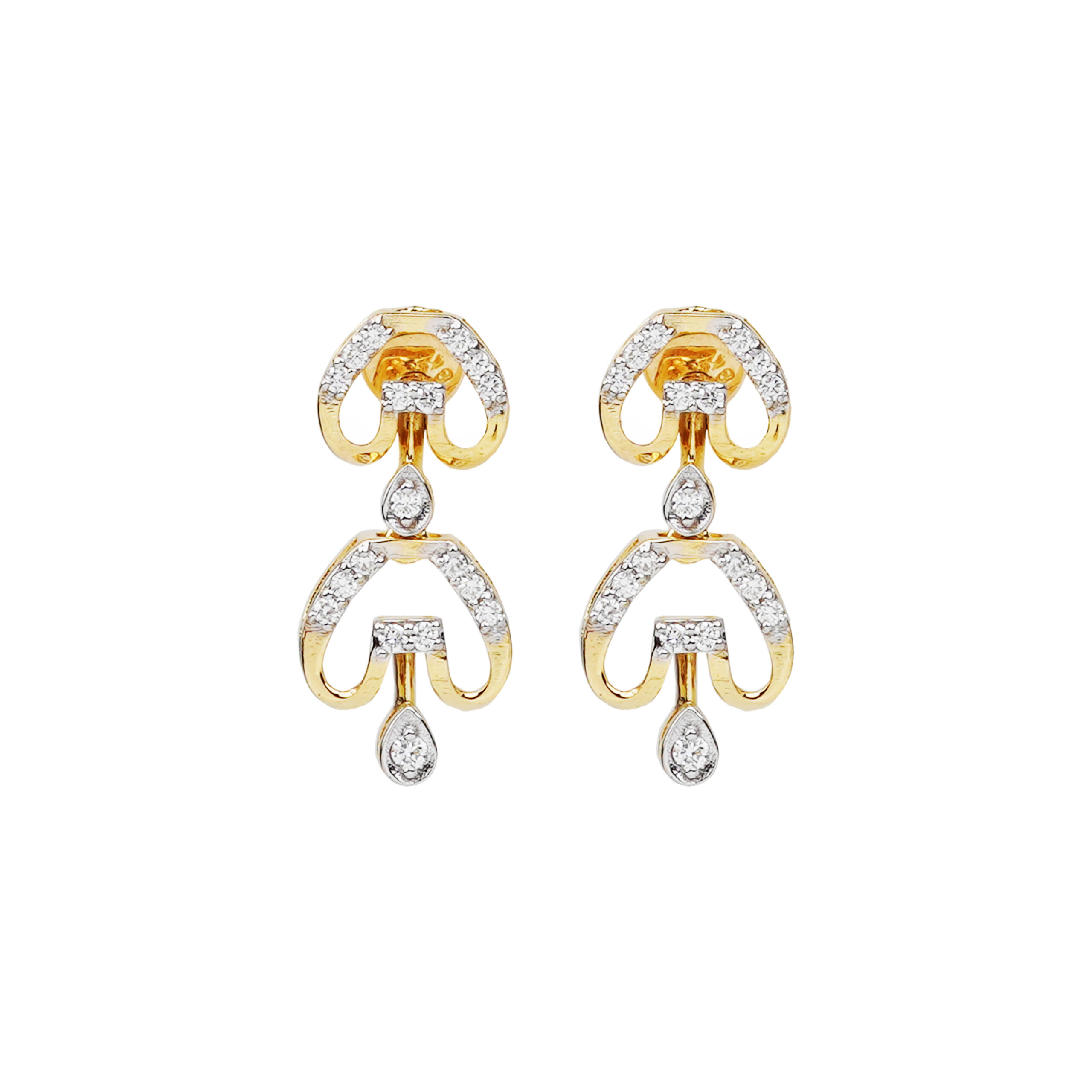 Interlinked Wave Drop Earrings