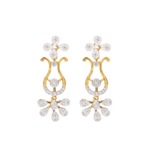 Flowing Floral Diamond Earrings
