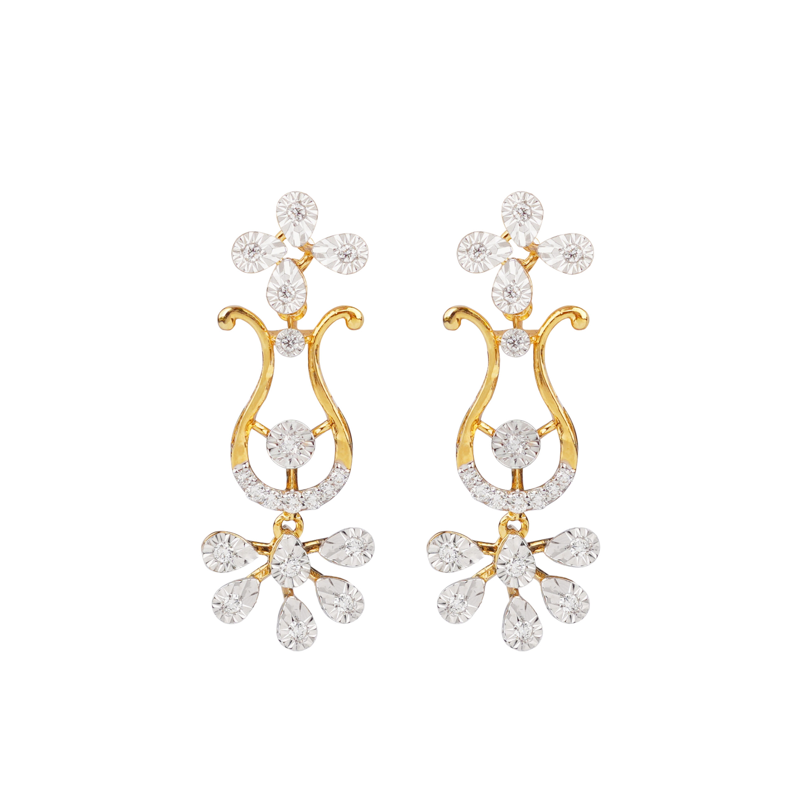 Flowing Floral Diamond Earrings