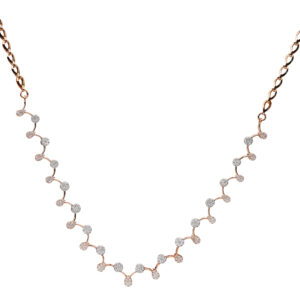 rose gold diamond wave necklace