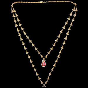 Inayat Convertible Sapphire & Ruby Mala