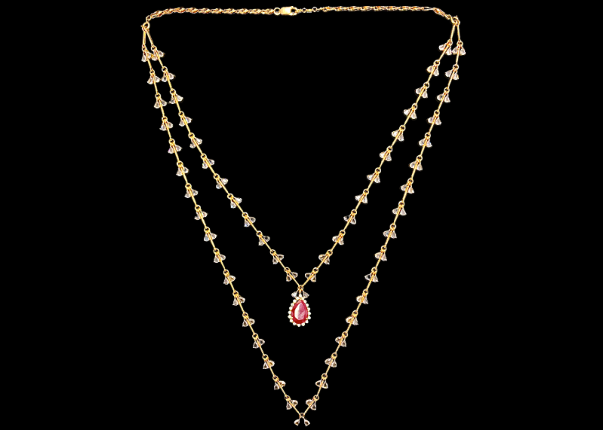 Inayat Convertible Sapphire & Ruby Mala