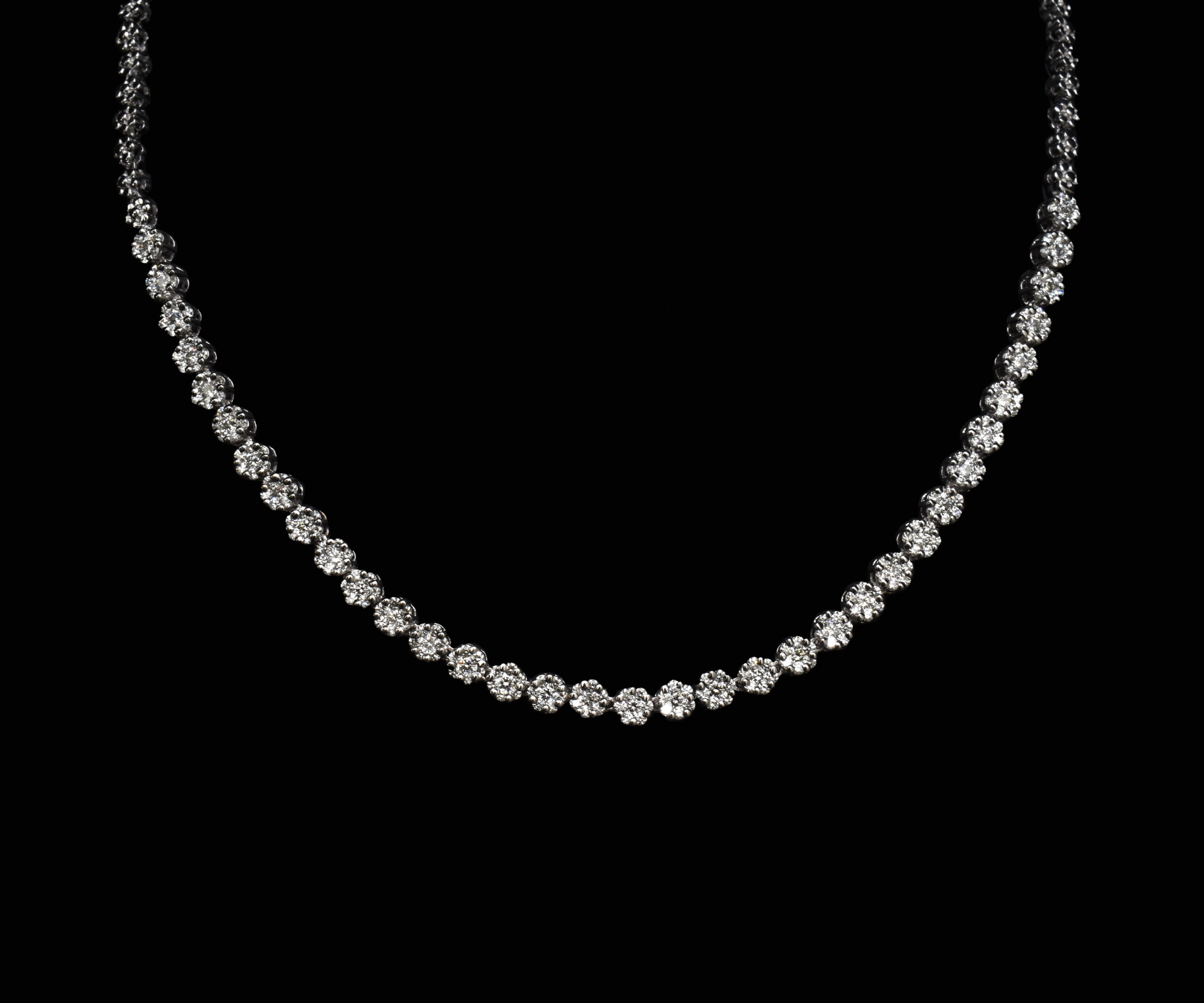 Flower Link Tennis Necklace