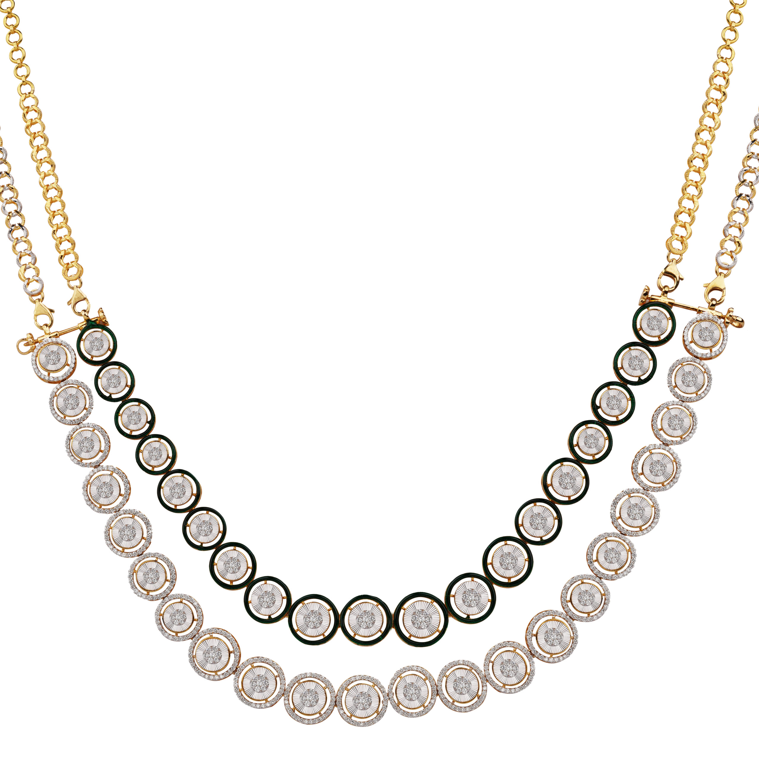 Twin Eclipse Cascade Necklace