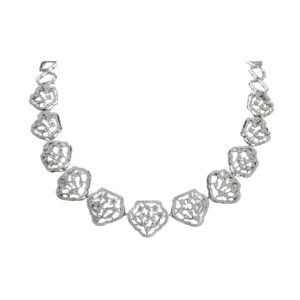 Openwork Flower Diamond Necklace