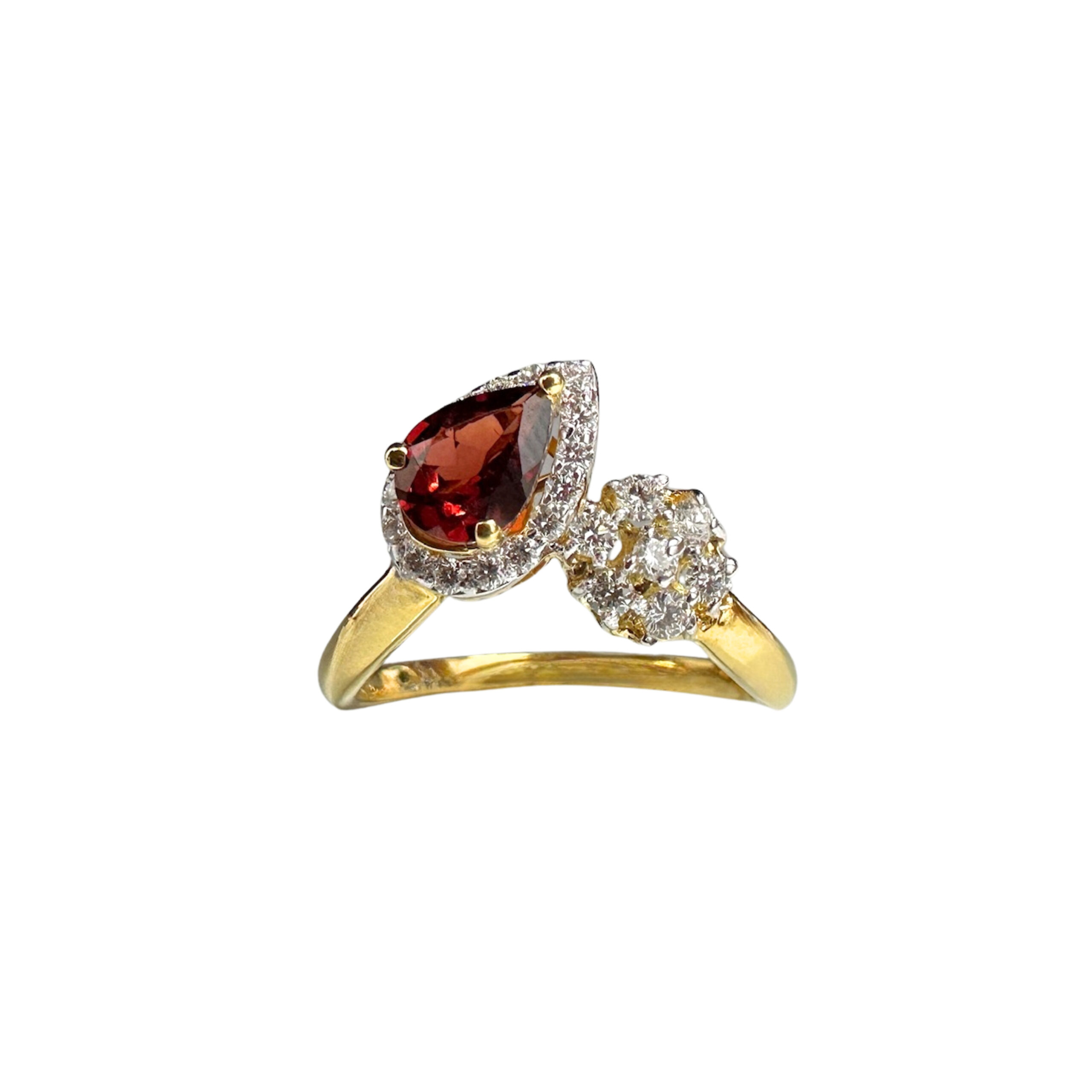 Garnet Dewdrop Ring