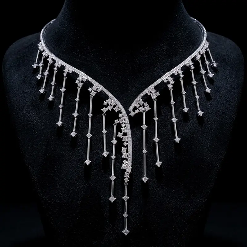 waterfall diamond necklace